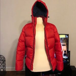 Red Tommy Hilfiger Puffer Jacket